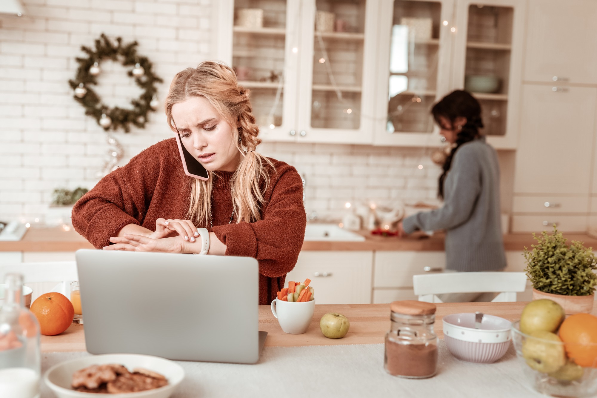 Cozy studio kitchen used for online lessons