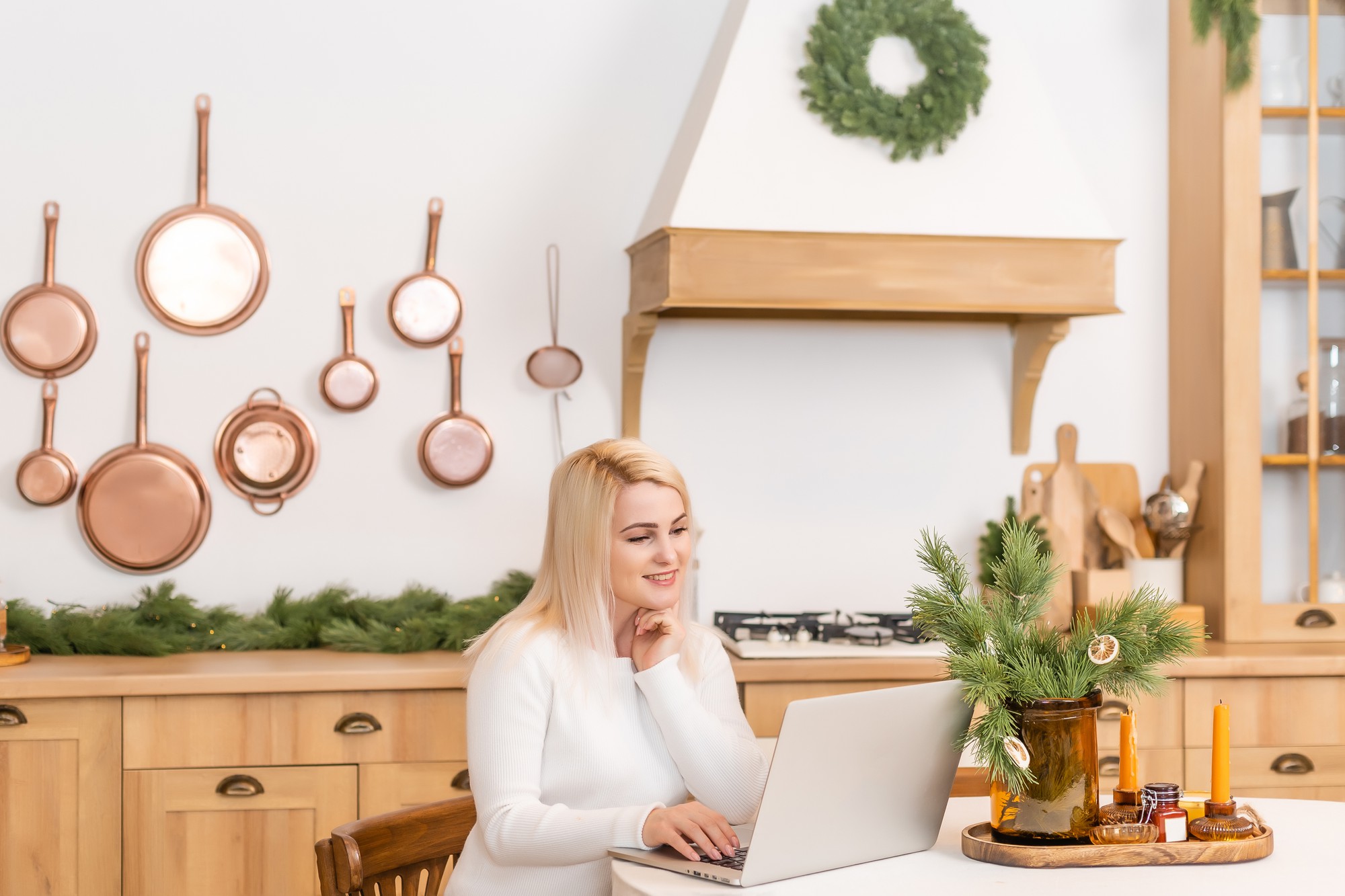 Warm studio kitchen inviting visitors